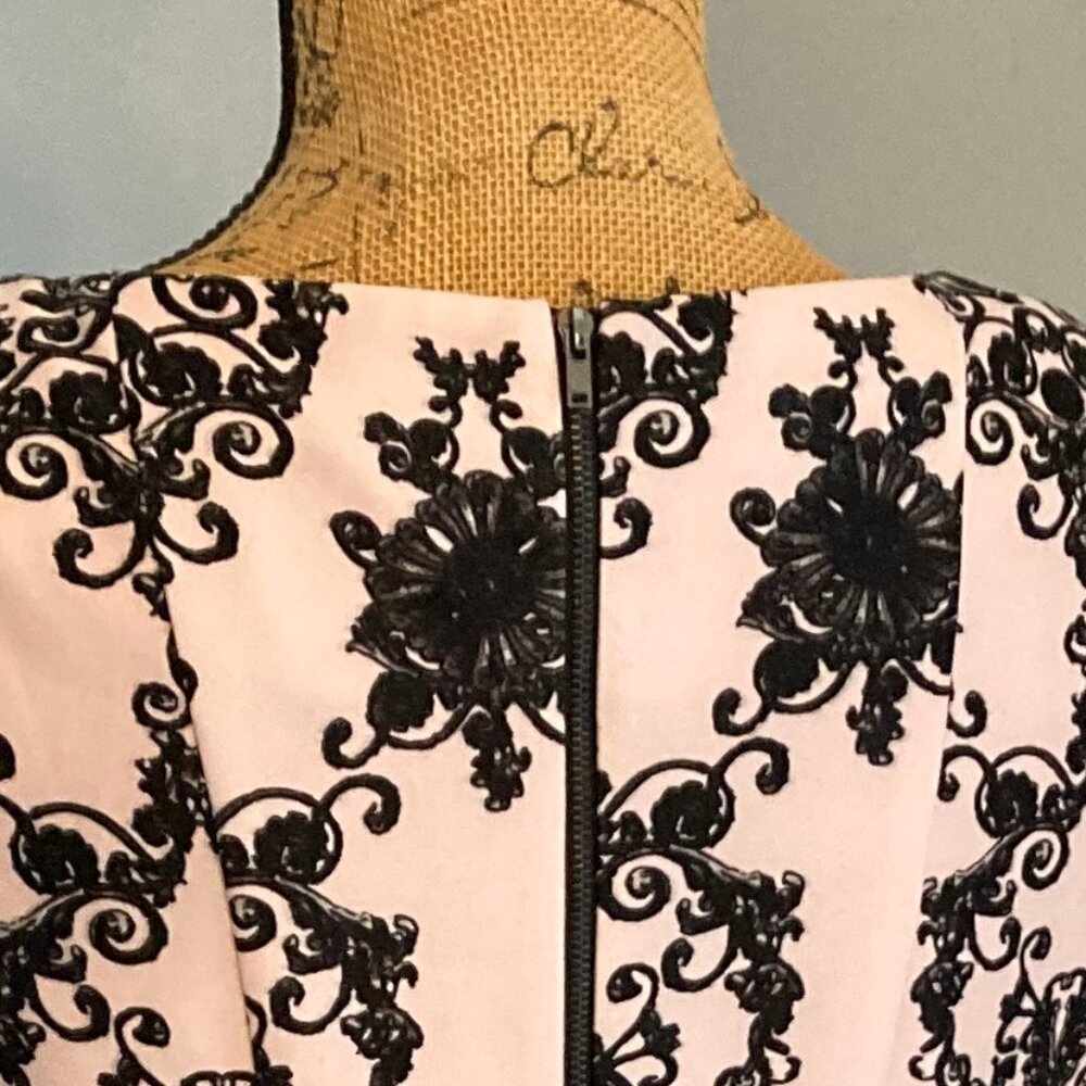 Danny & Nicole Dress Women Size 14 Black Gray Pink Fit & Flare - Picture 14 of 14